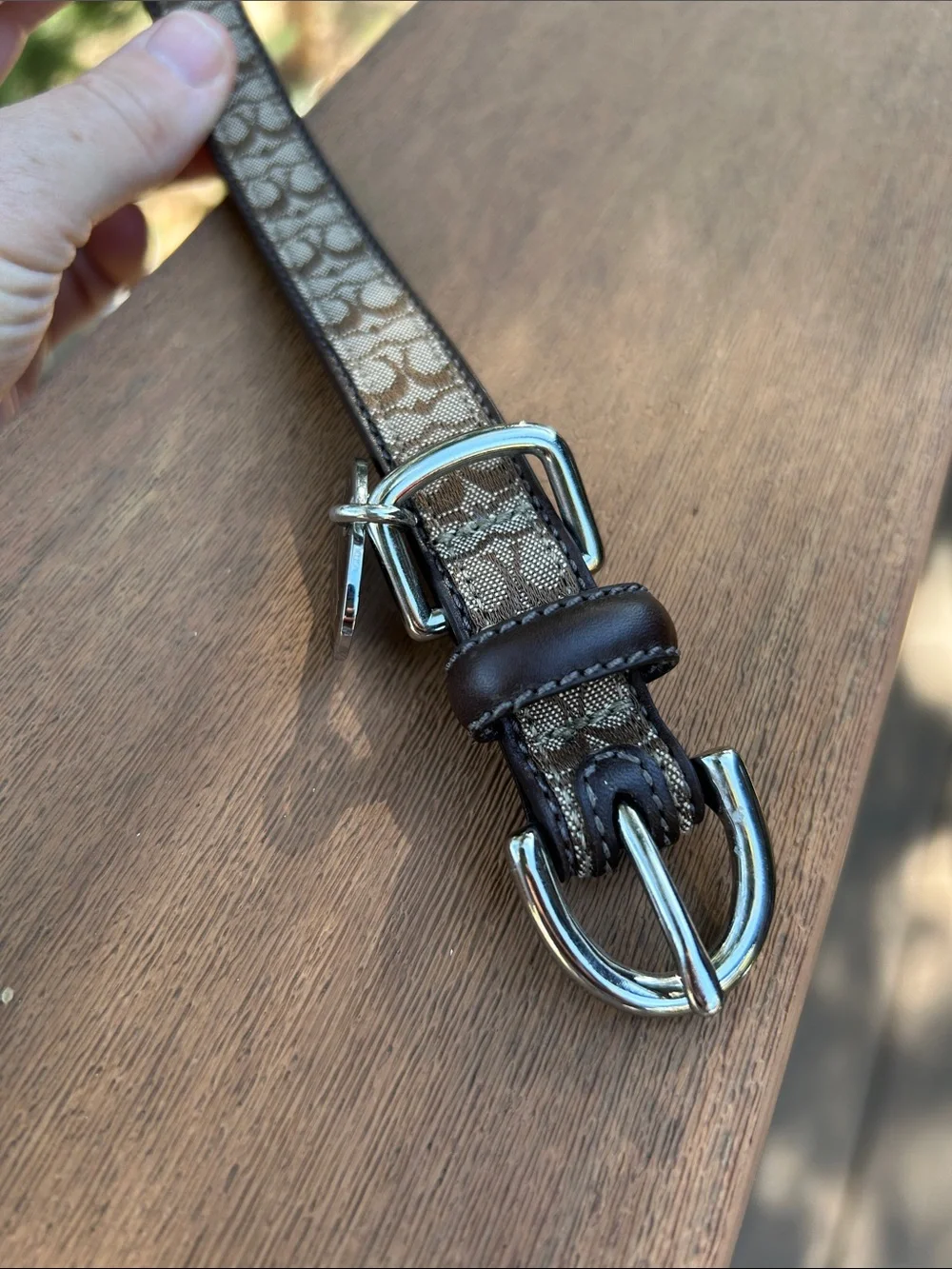 Coach Brown Signature Jacquard Pet Collar